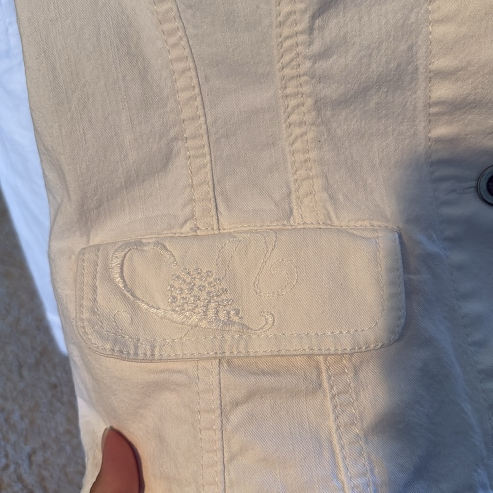 Chico's White Jean Jacket Classic Denim Style - Picture 3 of 3